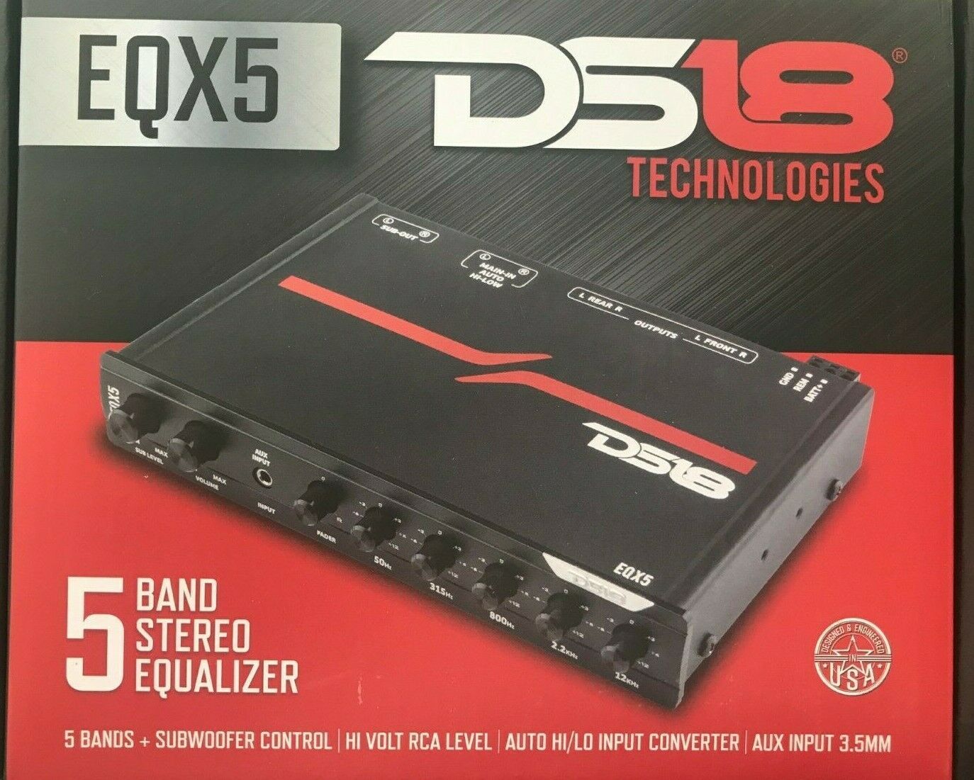 DS18 - EQX5 - High Volt 5 Band Equalizer with High Level Input - $54.95