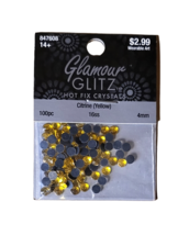 Glamour Glitz Hot Fix Yellow Crystals - New - 100 pc  4 mm - £1.58 GBP