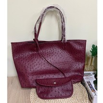2023 Fashion Shop Bag Women Gray Bags   Tote Shopping Bag Ostrich Pattern Leathe - £84.82 GBP