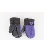 Vintage Streetwear Big Button Wool Knit Winter Mittens Gloves Womens Sma... - $24.70