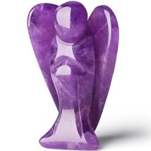 Amethyst Crystal Angel Crystals Healing Stones Guardian Statue Pocket Gemstone D - £12.85 GBP
