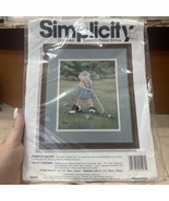 Simplicity Color Art Counted Cross Stitch 05595 Daddy&#39;s Caddie 8x10 Golf... - €11,02 EUR
