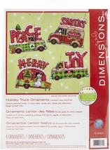 Dimensions Plastic Canvas Ornament Kit 4/Pkg-Holiday Trucks Up To 5&quot;X4&quot; ... - $20.95