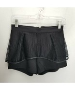 LF The Sloane Society Mesh Ruffle Overlay Shorts Womens Size 8 Black Hig... - $13.49 CAD