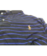 Polo Ralph Lauren Men&#39;s XL &quot;Pima Soft Touch&quot; Cotton Polo Shirt Striped Blue - £19.65 GBP