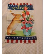NIP Bunny Garden Spring Durable 17.5&quot; x 12&quot; Double Sided Welcome Flag - $5.99