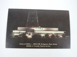 WSNJ-FM Radio Station Building At Night Bridgeton New Jersey NJ Postcard - £3.47 GBP