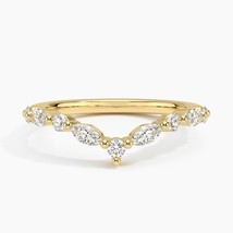 Ophelia marquis And Round Half way Down Style Moissanite Diamond Band / ... - $157.41 CAD