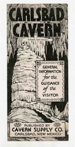 Carlsbad Caverns National Park New Mexico Brochure Cavern Supply 1930&#39;s - £17.21 GBP