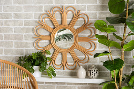 Brette Natural Brown Rattan Accent Wall Mirror - $59.00