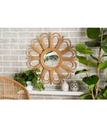 Brette Natural Brown Rattan Accent Wall Mirror - $1,086.57 MXN