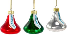 Kurt Adler Hershey Kisses Glass Set of 3 - £17.79 GBP