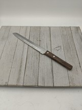 Vintage Barretts 12 1/4&quot; Slicing Carving Knife Wood Handle 7 3/4&quot; Blade - $9.95