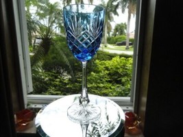 Faberge  Odessa Sky Blue  Hock Wine Crystal Colored Glass - £195.84 GBP
