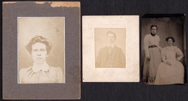 George W. &amp; Grace Bull (2) Cabinet Photos &amp; (1) Tintype Photo - £23.57 GBP