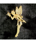 Danecraft Fairy Tinkerbell Brooch Pin Matte & Shiny Accents Star w Rhinestone