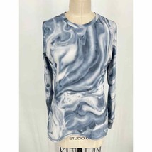 Summersalt The Long Sleeve Pullover T-Shirt Sz M Slate Marble Blue Athle... - $23.52