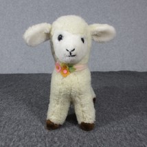 R Dakin Lamb 11 inch Plush Baby Sheep Easter Spring Flowers Stuffed Animal 1980 - £16.48 GBP
