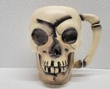 Vintage Norcrest Halloween Goth Skull Ceramic Mug Japan C-150 - $44.45