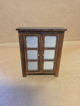 Dollhouse Miniature Wood Pie Safe with Pierced Tin Door Panels 1:12 scal... - €14,24 EUR