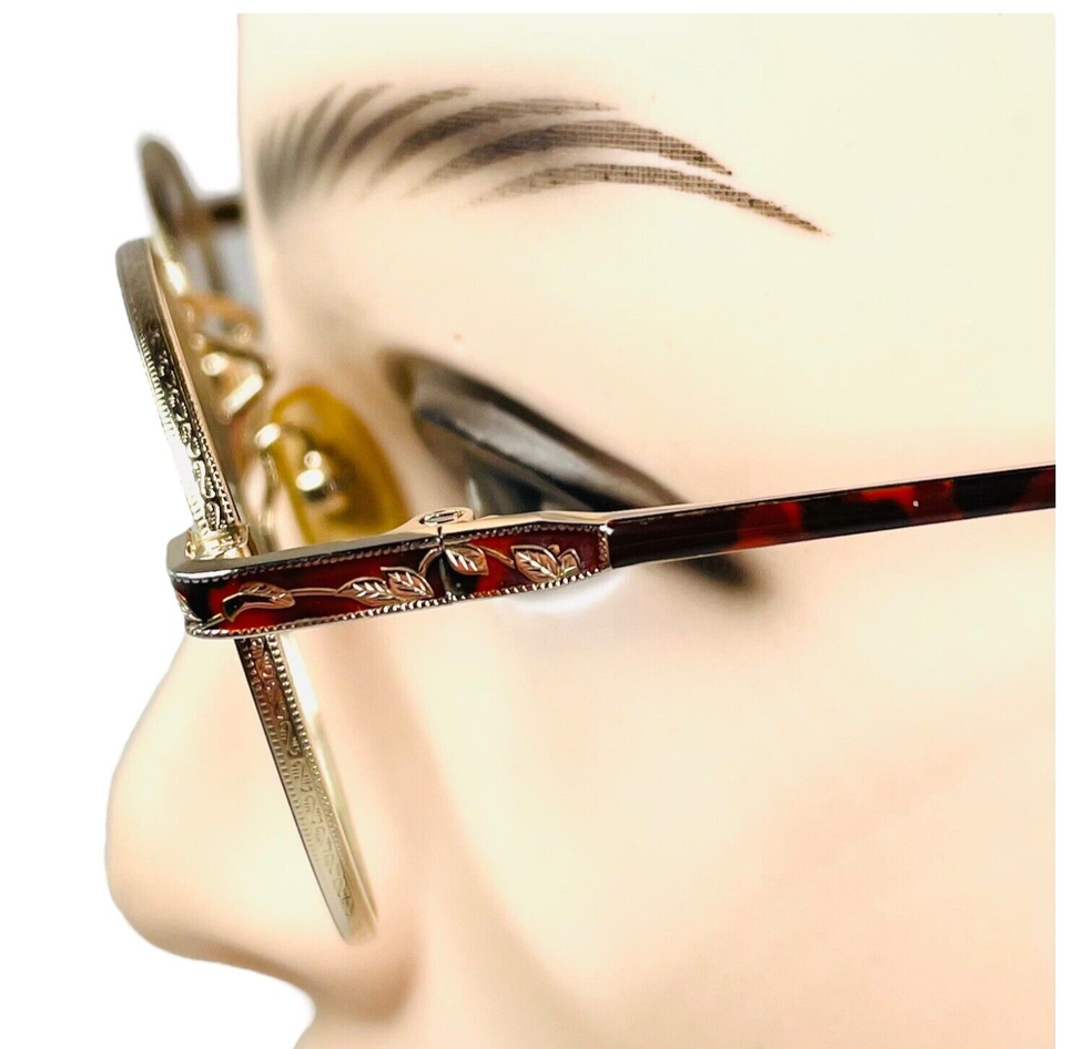 Vtg Laura Ashley Eyeglasses Frames LISA 126 Tortoise Gold Tone Leaves 48-20-135 - $39.38