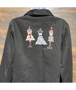 VGT Daniel K Black Jacket Women&#39;s Medium Embroidered Retro Dresses on Back - $15.15