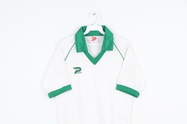 NOS Vtg 70s Patrick Spell Out Short Sleeve Collared Soccer Jersey White Mens M - £34.22 GBP