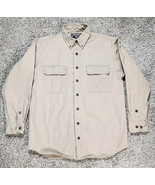 Duluth Trading CO Shirt Men&#39;s LT Tall Button Down Shirt Tan Cotton Long ... - $23.00
