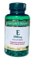 Nature&#39;s Bounty Vitamin E 180 mg Pure dl-alpha 120 softgels each 10/2026 FRESH! - £10.13 GBP