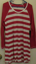 Nwt&#39;sTommy Hilfiger Women&#39;s Rugby Sleep Shirt -Red/White Striped - $19.99