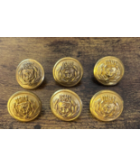 VINTAGE MARITIME(USMS) Uniform Buttons (6) Gold Colored Anchor WATERBURY... - $118.79