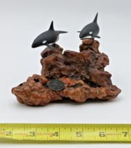 John Perry Orca Sculpture Killer Whale Pair Wood Figurine - £31.65 GBP