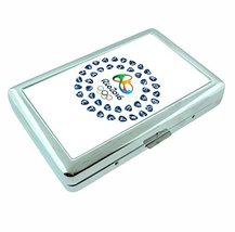 Olympics 2016 Rio R1 Hip Silver Cigarette Case Id Holder Metal Wallet 4&quot; X 2.75&quot; - £6.35 GBP