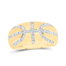 10kt Yellow Gold Mens Round Diamond Basketball Band Ring 3/4 Cttw - £926.77 GBP