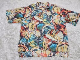 Vintage Unionbay Shirt Xl Hawaiian All Over Seashells Camp Surf Aloha Button - $22.28