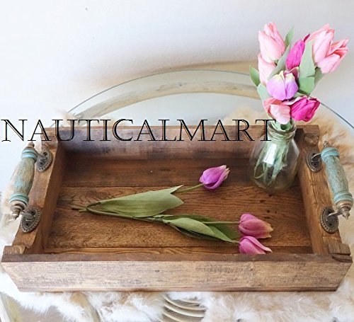 Wood Serving Tray, Rustic Farmhouse Decor Christmas Gift By NauticalMart