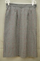 Pendleton 100% Virgin Wool Black &amp; White Check Red Accent Lined Skirt 32&quot; Waist - £30.26 GBP
