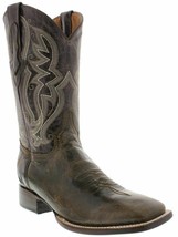 Mens Western Wear Cowboy Boots Brown Distressed Leather Rodeo Square Toe - £95.91 GBP