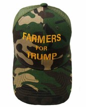 &quot;Farmers For Trump&quot; Embroidered Camouflage Hat Camo Ball Cap Mesh or Fabric New! - £9.60 GBP