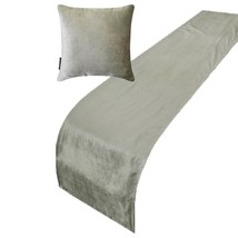 Silver Velvet Plush - Velvet Silver Decorative Bed Runner and Pillow Cover - $55.09+