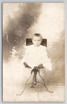 RPPC Edwardian Child Portrait On Twisted Wire Swivel Chair c1910 Postcard T21 - £9.55 GBP