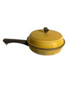 Vintage Club E Evercast Yellow Frying Pan 60s 70s 10 inch MCM Retro Lid ... - $55.74