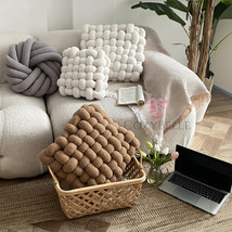 Big Nordic Woven Pillow | Fleece Throw Pillow | Decor Pillow Cushion | Sofa Pill - £39.95 GBP+