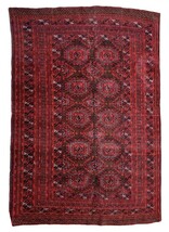 Handmade Vintage Uzbek Bukhara Rug 4.5&#39; x 5.10&#39; (137cm x 181cm), 1960s -... - $982.07