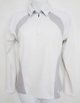 Patagonia XS Capilene White Gray Long-Sleeve 1/2 Zip Collar Pullover Top - $25.97