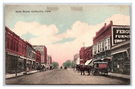 North Street View Coffeyville Kansas KS UNP DB Postcard I18 - £5.17 GBP