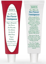 Tate&#39;S No Flavor Toothpaste Fluoride-Free, All-Natural Ingredients,Cavity Protec - $20.56