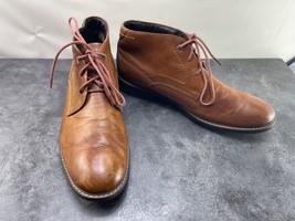 Rockport Chukka Boot Men 12M Classic Break Shoes Brown Leather Casual De... - $34.47
