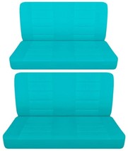 Solid Front and Rear bench car seat covers fits 1964 Chevy Bel Air  mint blue - $130.54