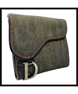 Christian Dior Trotter D Charm Denim Bifold Wallet Compact Purse Blue MW... - $242.07 CAD